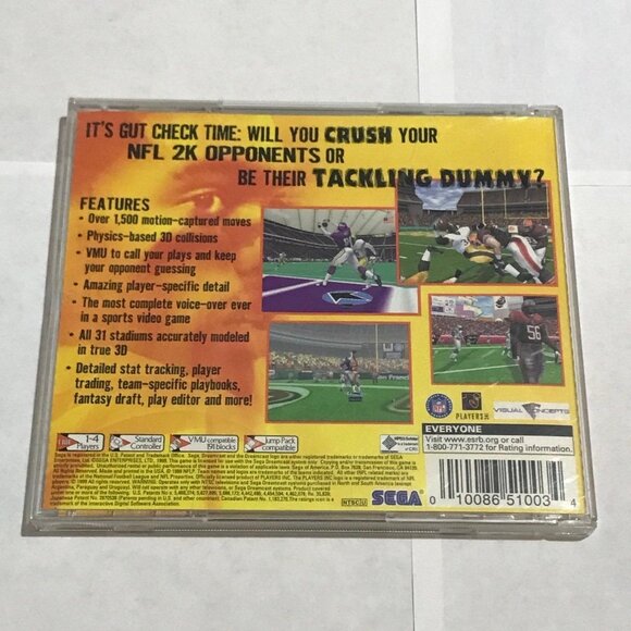 Sega Dreamcast NFL 2K Complete With Manual - Picture 2 of 4